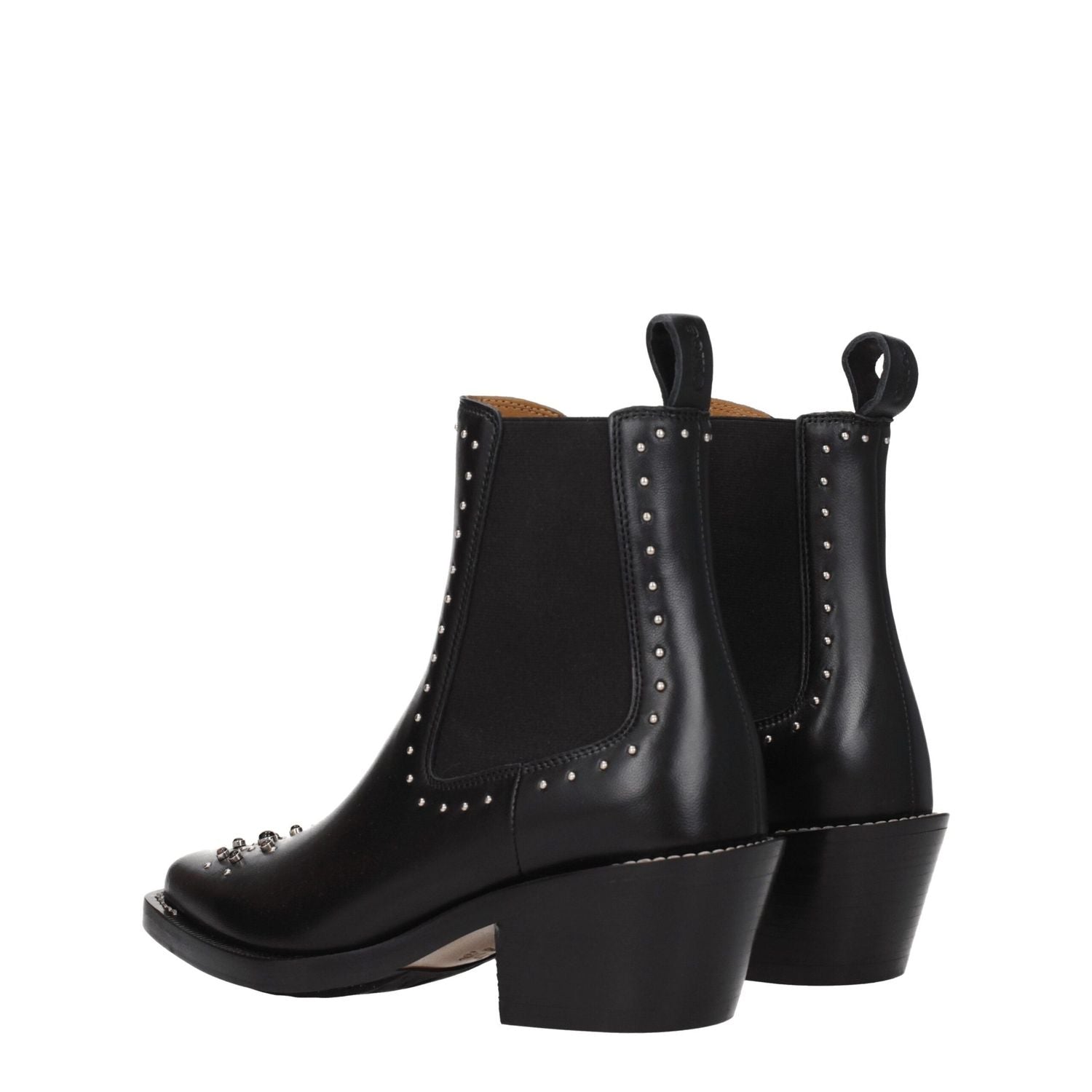 Chloé Black Leather Ankle Boots