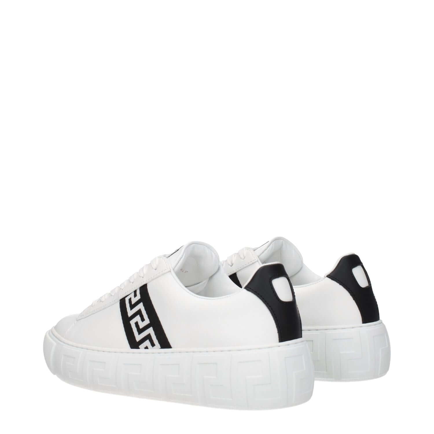Versace White Leather Low Top Sneakers