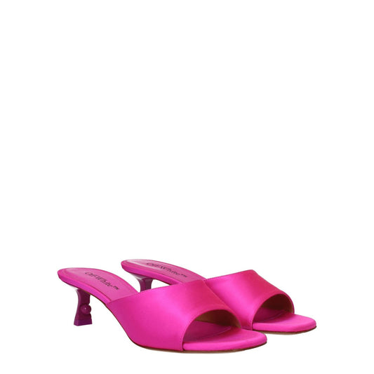 Off-White Pink Satin Stiletto Heels Sandals OF-8547405463817-EU36/US6