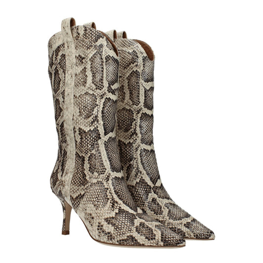 Paris Texas Beige Leather Ankle Boots PA-8547451142409-EU36/US6