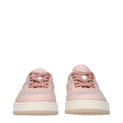 Fendi Pink Fibres Sneakers with front, side, and back logos, casual lace-up closure, and round toe design. MPN: 8E8415AN7KF1KO7.