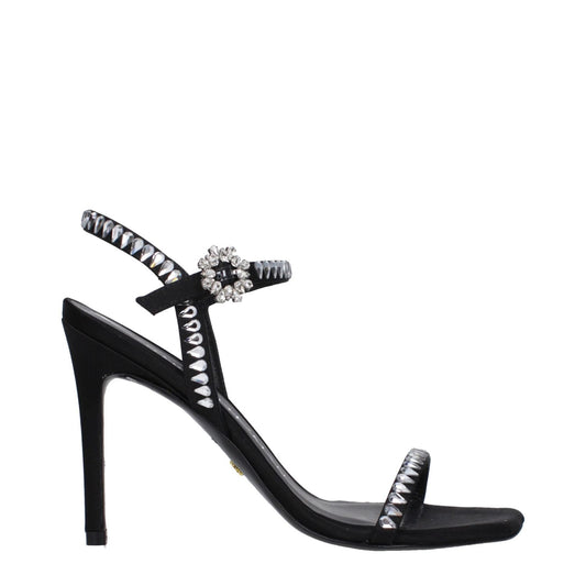 Stuart Weitzman Black Satin Stiletto Heels Sandals ST-9289924083977-EU36/US6
