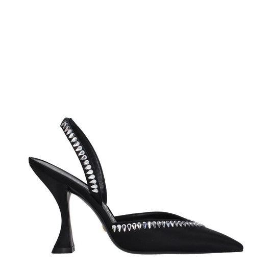 Stuart Weitzman Black Satin Stiletto Heels Sandals ST-9289904259337-EU37.5/US7.5
