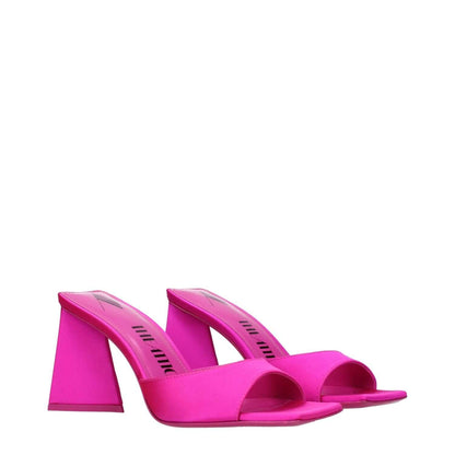 The Attico Pink Satin Stiletto Heel Sandals