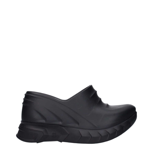 Givenchy Black Cotton Slippers with rubber sole, side and back logos, wedge heel, round toe, casual style, MPN BE305UE0Y9001.