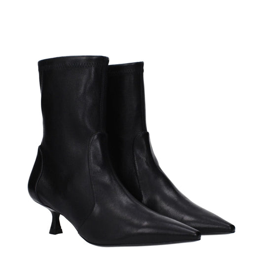 Stuart Weitzman Black Leather Ankle Boots ST-10013699506441-EU37.5/US7.5