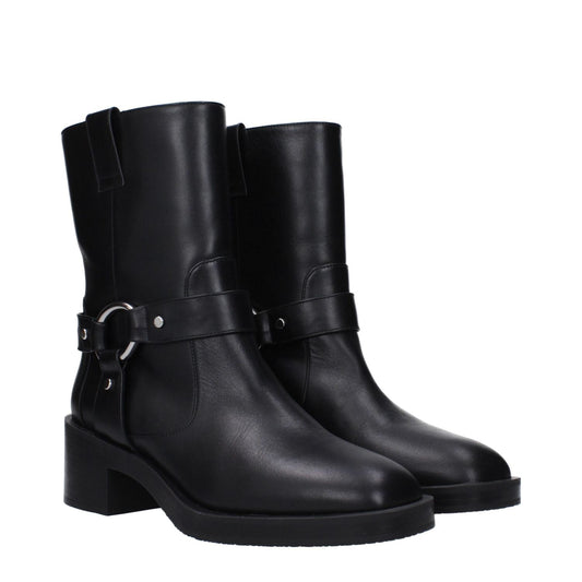 Stuart Weitzman Black Leather Ankle Boots ST-15039020335369-EU37.5/US7.5