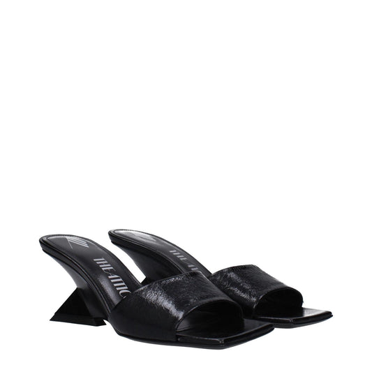 The Attico Black Leather Flat Sandals TH-15065389170953-EU36/US6