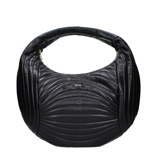 Salvatore Ferragamo Black Leather Handbags SA15073757200649BT
