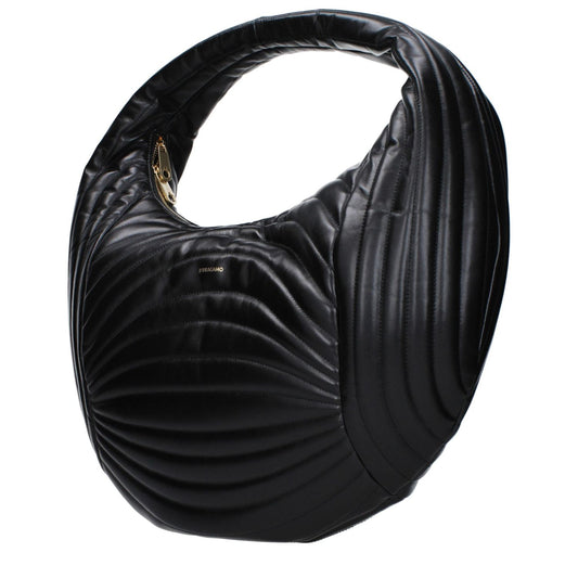 Salvatore Ferragamo Black Leather Handbags SA15073757200649BT