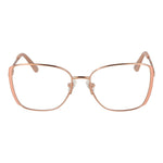 Guess Rose Gold Women Glasses Frame with full-rim metal square design, demo lenses, and spring hinges, size 54-16-140.