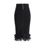 Self-Portrait Lace detail Midi Skirt SE-SS25CK003MSKBBLACK-6
