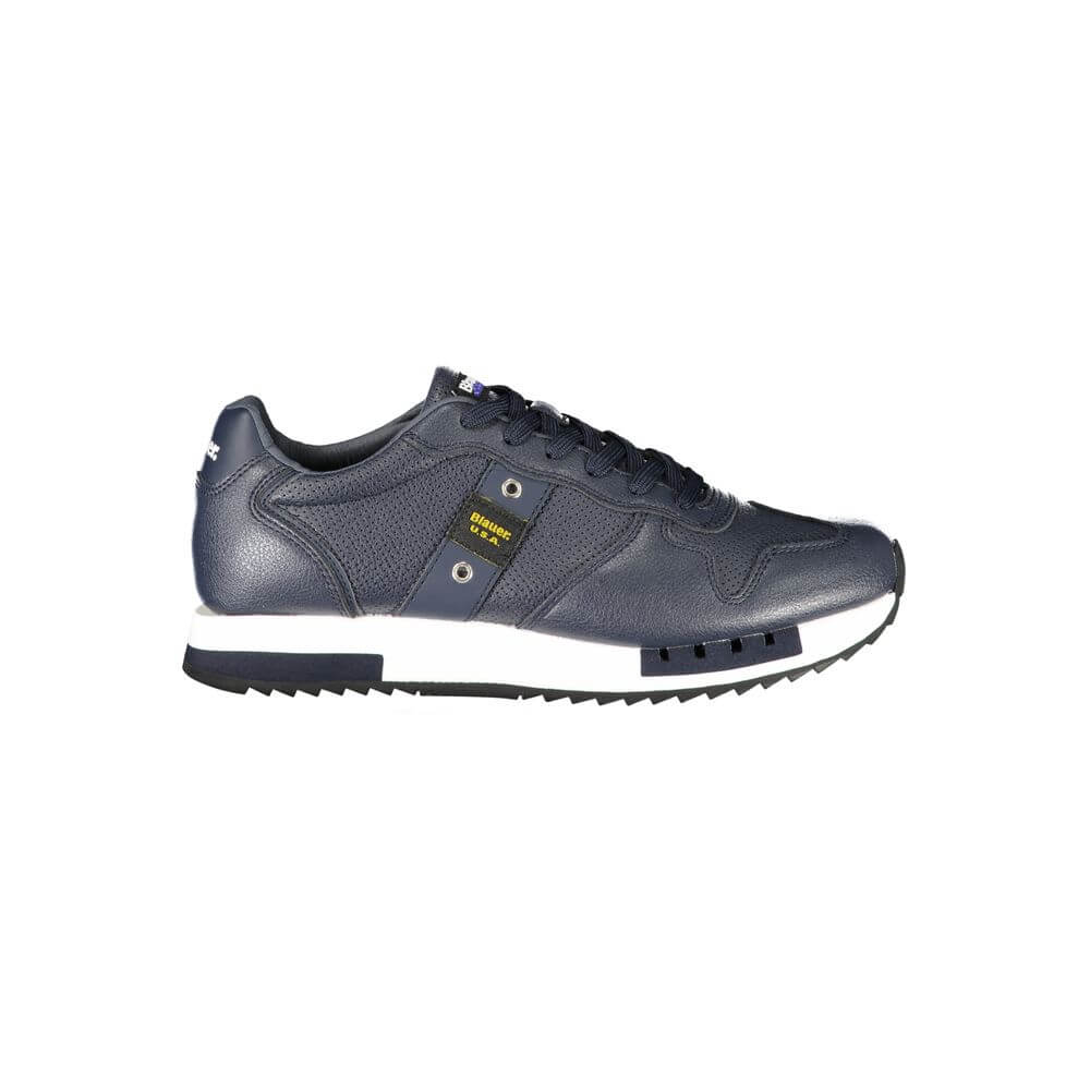 Blauer Blue Leather Men Sneaker with sporty silhouette and iconic logo for urban style and comfort.