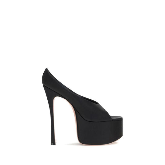 Amina Muaddi Anok Sandals AM-14S363452ANOSATINBLACK-EU38/US8