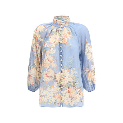 Zimmermann Light Blue Ramie Blouse