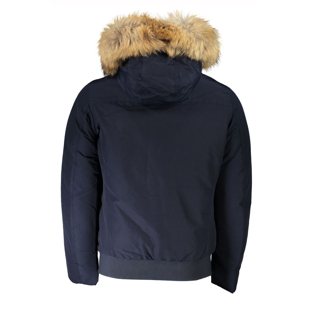 Woolrich Blue Cotton Jackets & Coat