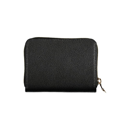 Patrizia Pepe Black Leather Wallet with compartments, coin purse, card spaces and zip closure.