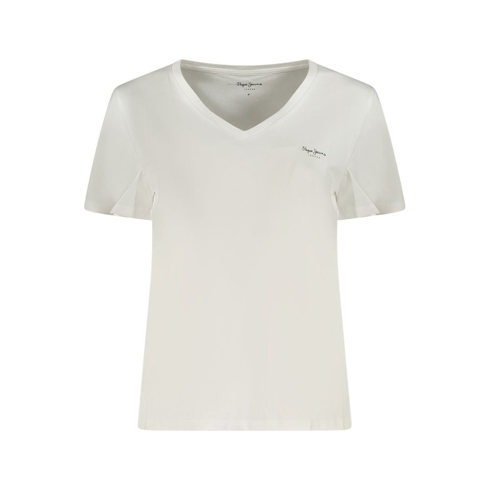Pepe Jeans White Cotton Tops & T-Shirt PE-35608-XS
