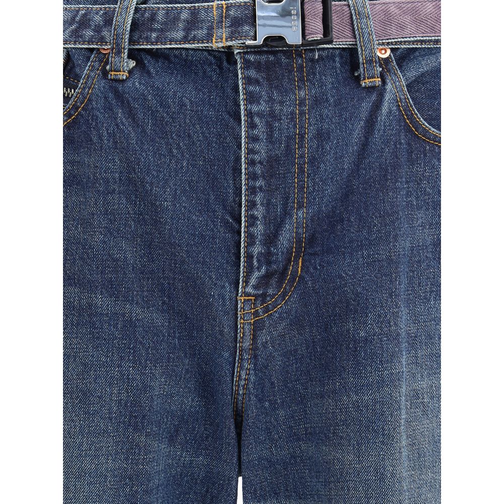 Sacai Blue Cotton Jeans Denim
