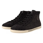 Dolce & Gabbana Gray Wool Cotton Casual High Top Sneakers MV4370 -44