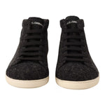 Dolce & Gabbana Gray Wool Cotton Casual High Top Sneakers MV4370 -44
