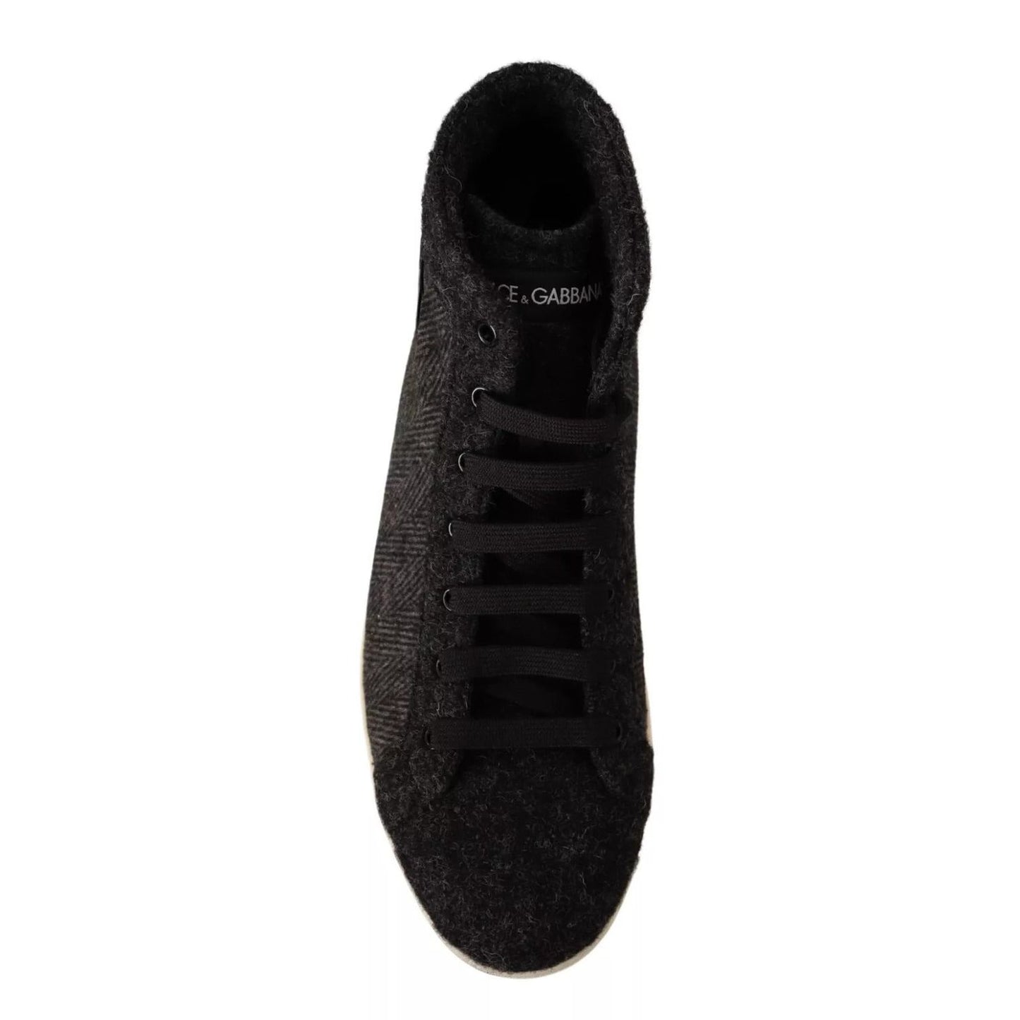 Dolce & Gabbana Gray Wool Cotton Casual High Top Sneakers MV4370 -44