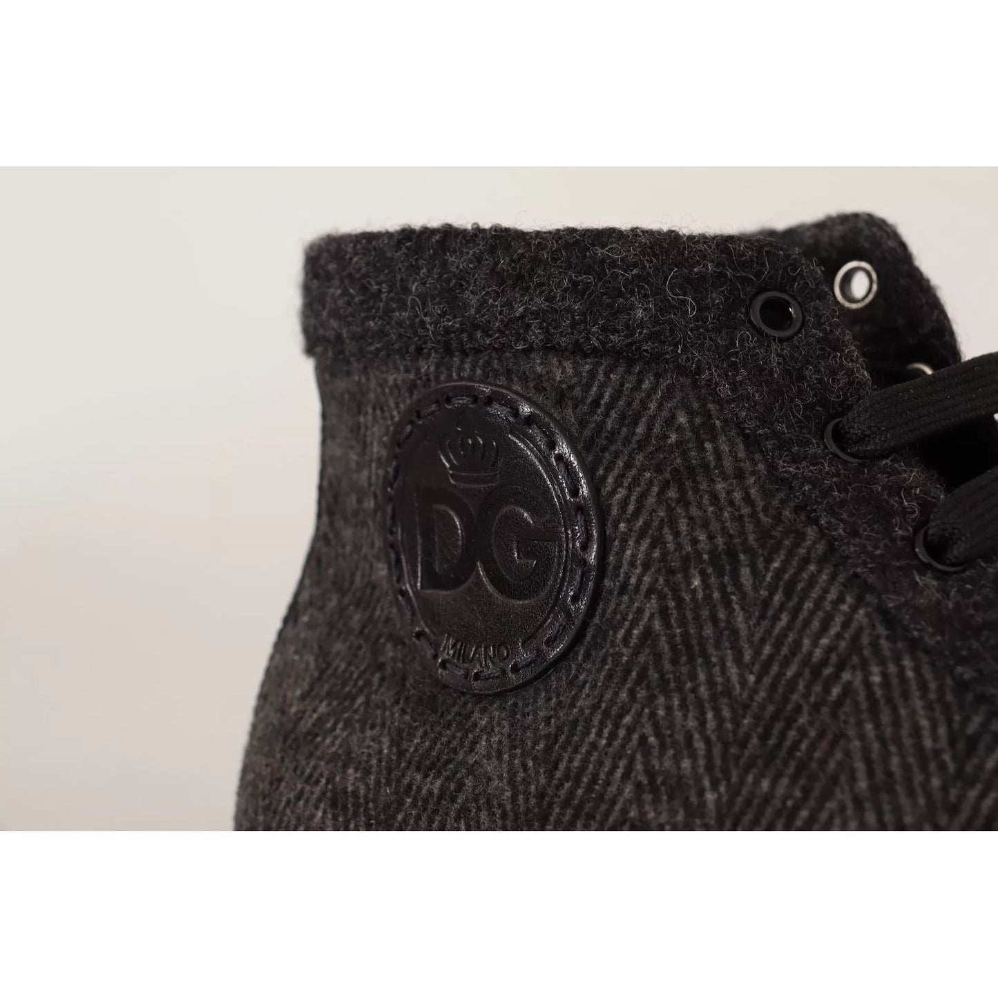 Dolce & Gabbana Gray Wool Cotton Casual High Top Sneakers MV4370 -44