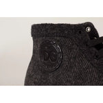 Dolce & Gabbana Gray Wool Cotton Casual High Top Sneakers MV4370 -44