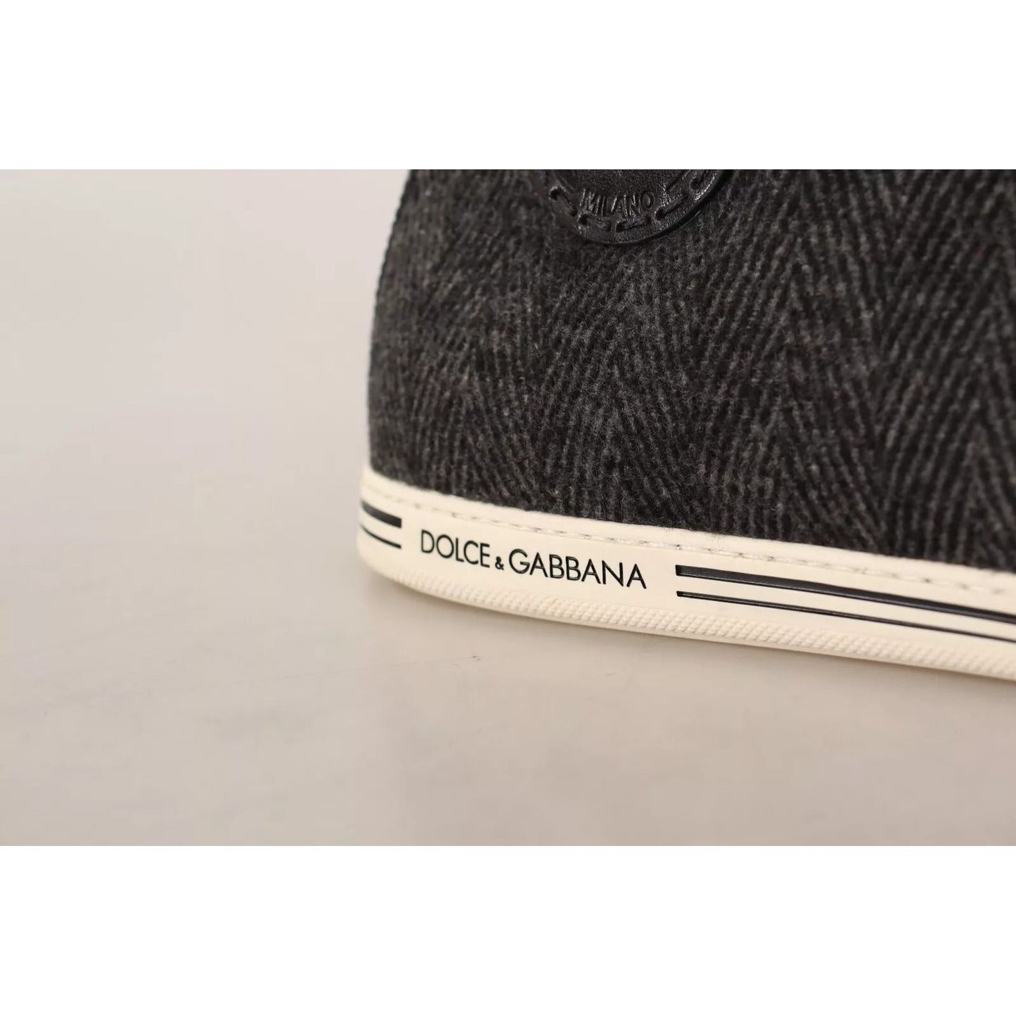 Dolce & Gabbana Gray Wool Cotton Casual High Top Sneakers MV4370 -44
