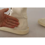 Dolce & Gabbana White Leather Lace Up Mens Boots MV4384-44