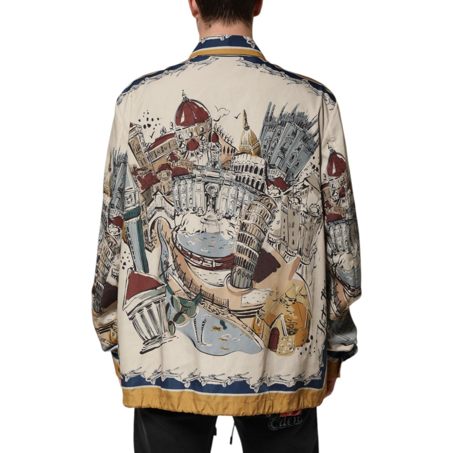 Dolce & Gabbana Multicolor Italian Motif Men Bomber Jacket JKT41535-56