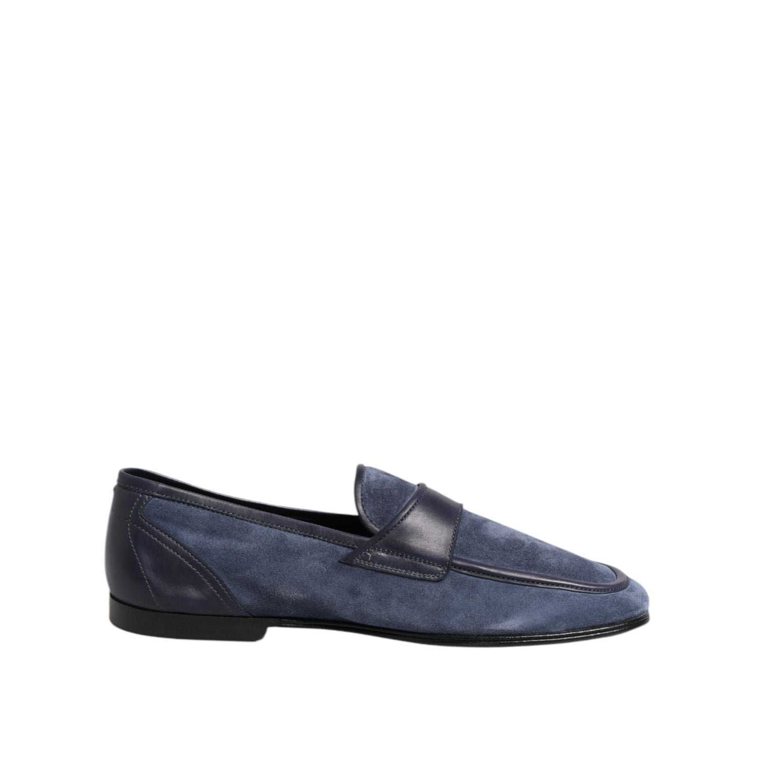 Dolce & Gabbana Blue Suede Leather Loafers Moccasin Shoes