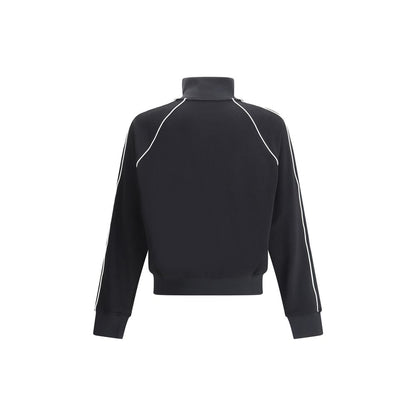 Back view of Kenzo Black Polyester Sweatshirt with sporty design and white piping.
