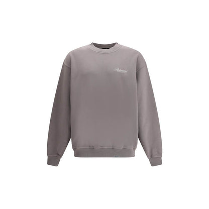 Represent Gray Cotton Sweatshirt with crew neck and ribbed hem, featuring printed logo; modern urban style for AW25 collection.