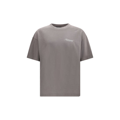 Represent Gray Cotton Sweatshirt with ribbed crew neck and contrasting monogram, front view. Made in Portugal. 100% cotton. AW25 collection.