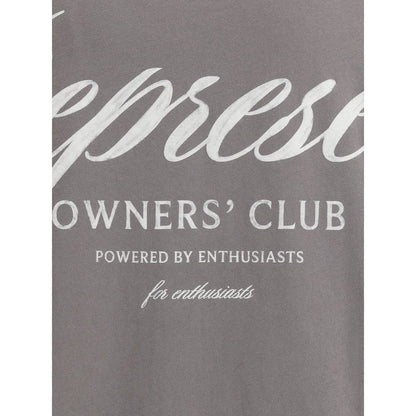 Represent Gray Cotton Sweatshirt with monogram and text detailing on a gray background.