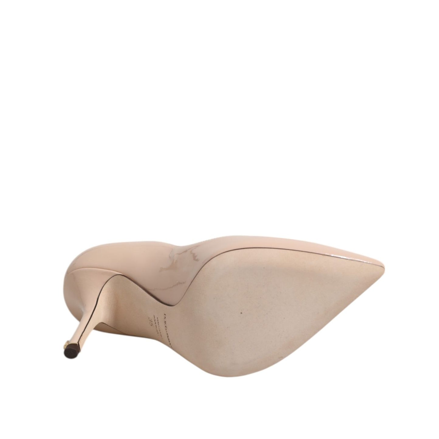 Dolce & Gabbana Beige Patent Leather Stiletto Heel Pumps Shoes Dolce & Gabbana