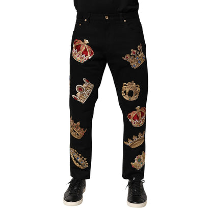 Dolce & Gabbana Black Baroque Royal Men Dress Trouser Pants Dolce & Gabbana