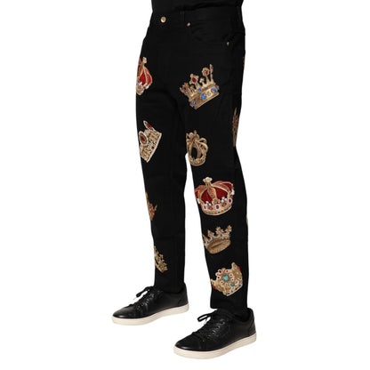 Dolce & Gabbana Black Baroque Royal Men Dress Trouser Pants Dolce & Gabbana