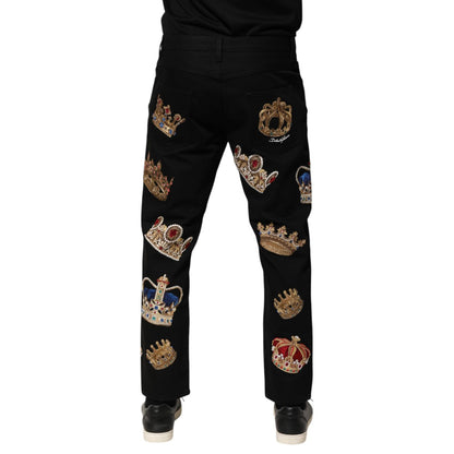 Dolce & Gabbana Black Baroque Royal Men Dress Trouser Pants Dolce & Gabbana