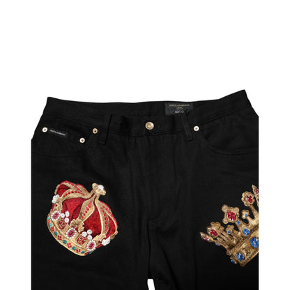 Dolce & Gabbana Black Baroque Royal Men Dress Trouser Pants Dolce & Gabbana