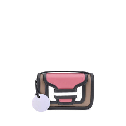 Pierre Hardy Multicolor Calf Leather Bos Taurus Shoulder Bag with top handle, adjustable strap, and front interlocking flap pocket.