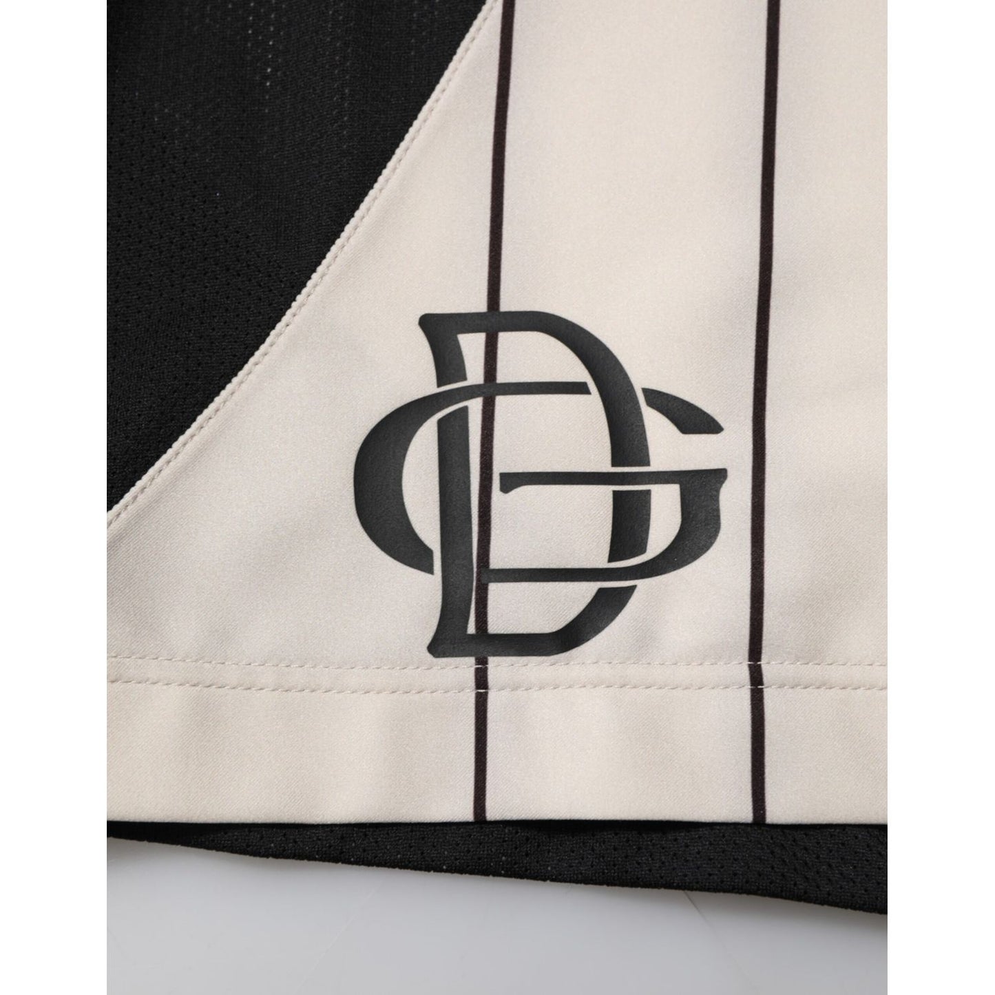 Dolce & Gabbana Off White Polyester DG Logo Sweatshorts Shorts