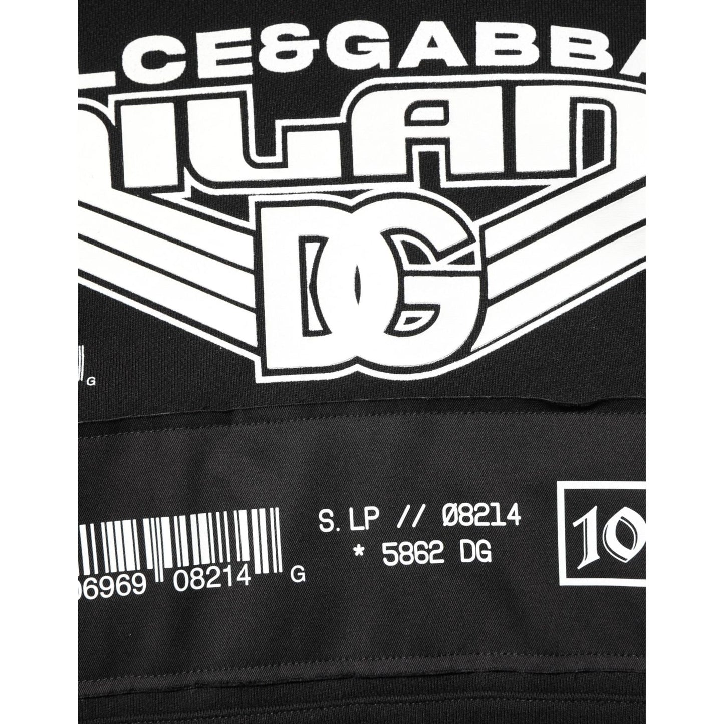 Dolce & Gabbana Black Cotton DG Milano Logo Print Hoodie Sweater Dolce & Gabbana