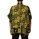 Dolce & Gabbana Yellow Silk Silver DG Logo Geometric T-shirt TSH90637-XS