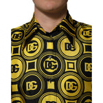 Dolce & Gabbana Yellow Silk Silver DG Logo Geometric T-shirt TSH90637-XS