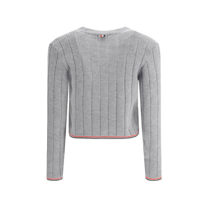 Thom Browne Gray Fleece Wool Cardigan