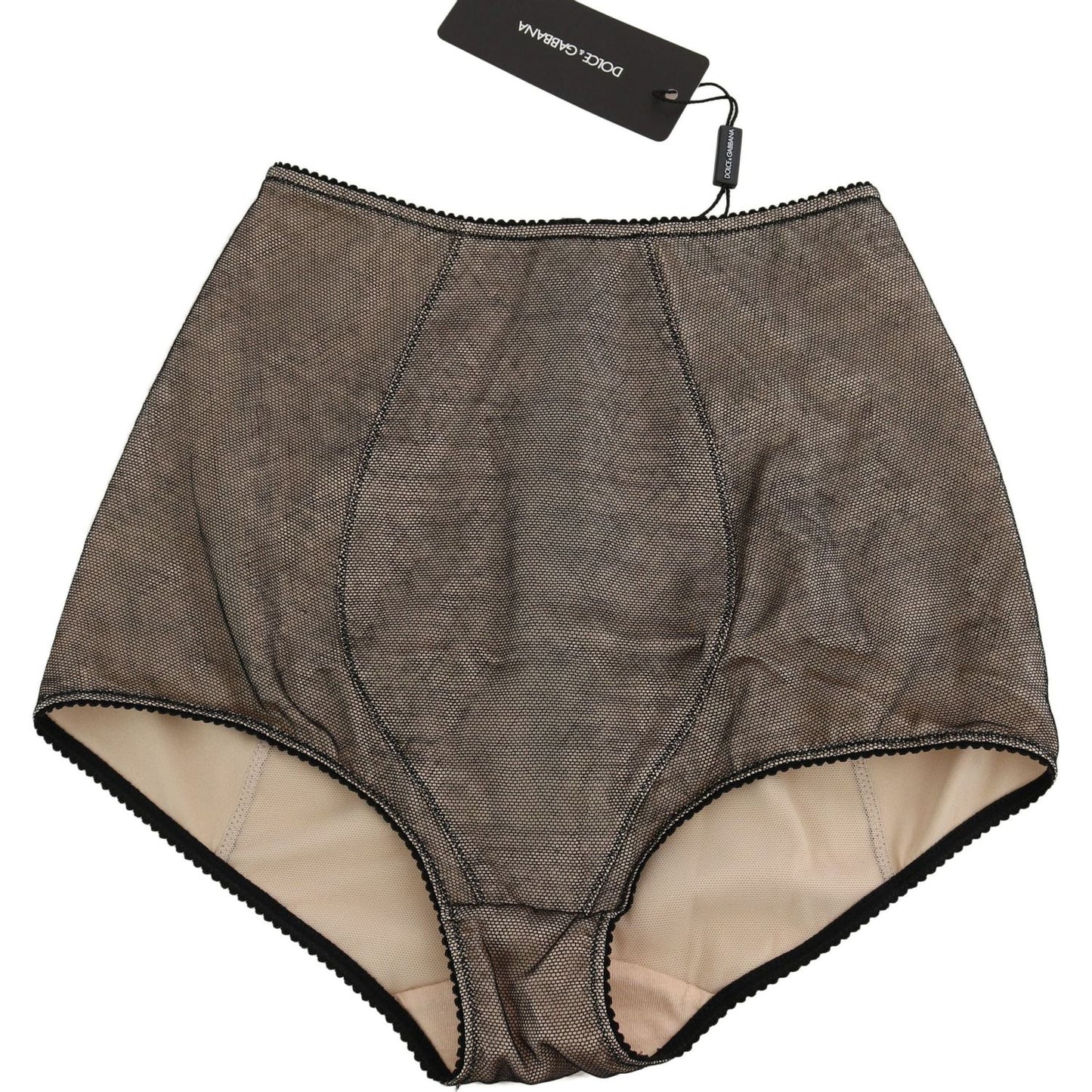 Dolce & Gabbana Bottoms Underwear Beige With Black Net