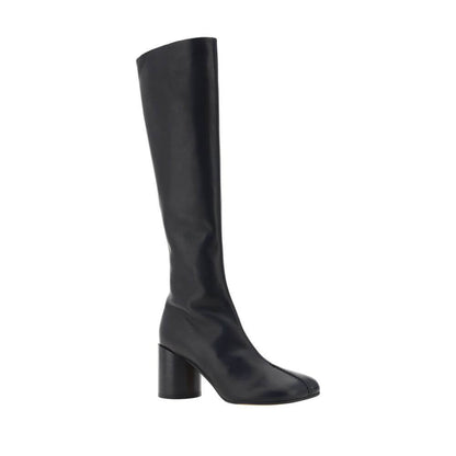 MM6 Black Calf Leather Bos Taurus Boots