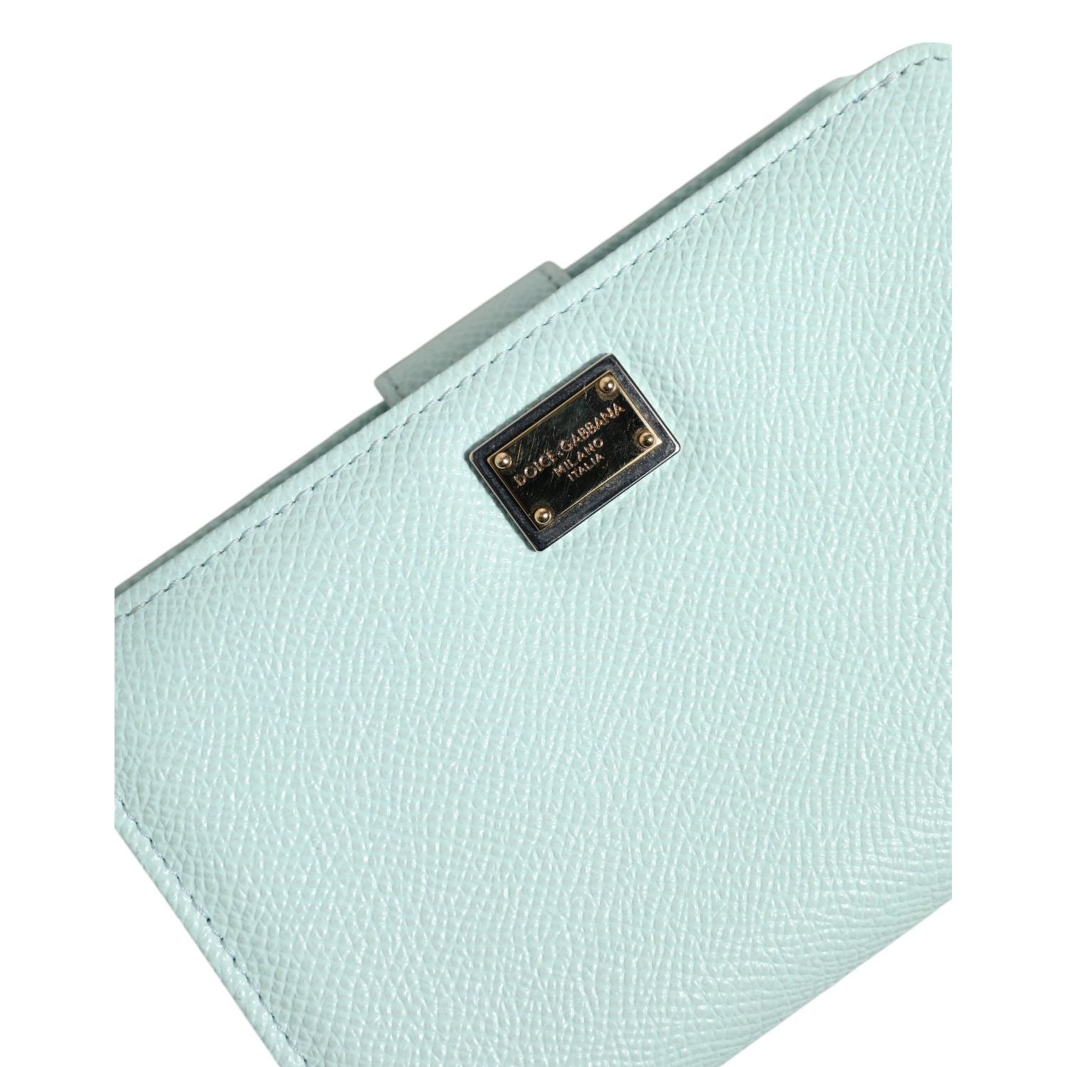 Dolce & Gabbana Mint Green Leather Bifold Continental Clutch Wallet